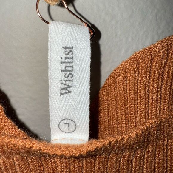 Wishlist Ribbed Knit Sweetheart Neckline- Rust Orange Large NWT #720 - Picture 4 of 6